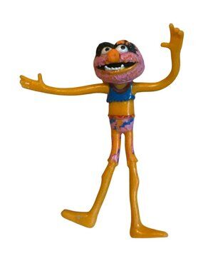 Vintage The Muppets Animal Bendable Action Figure Toy 5" Jim Henson 90s